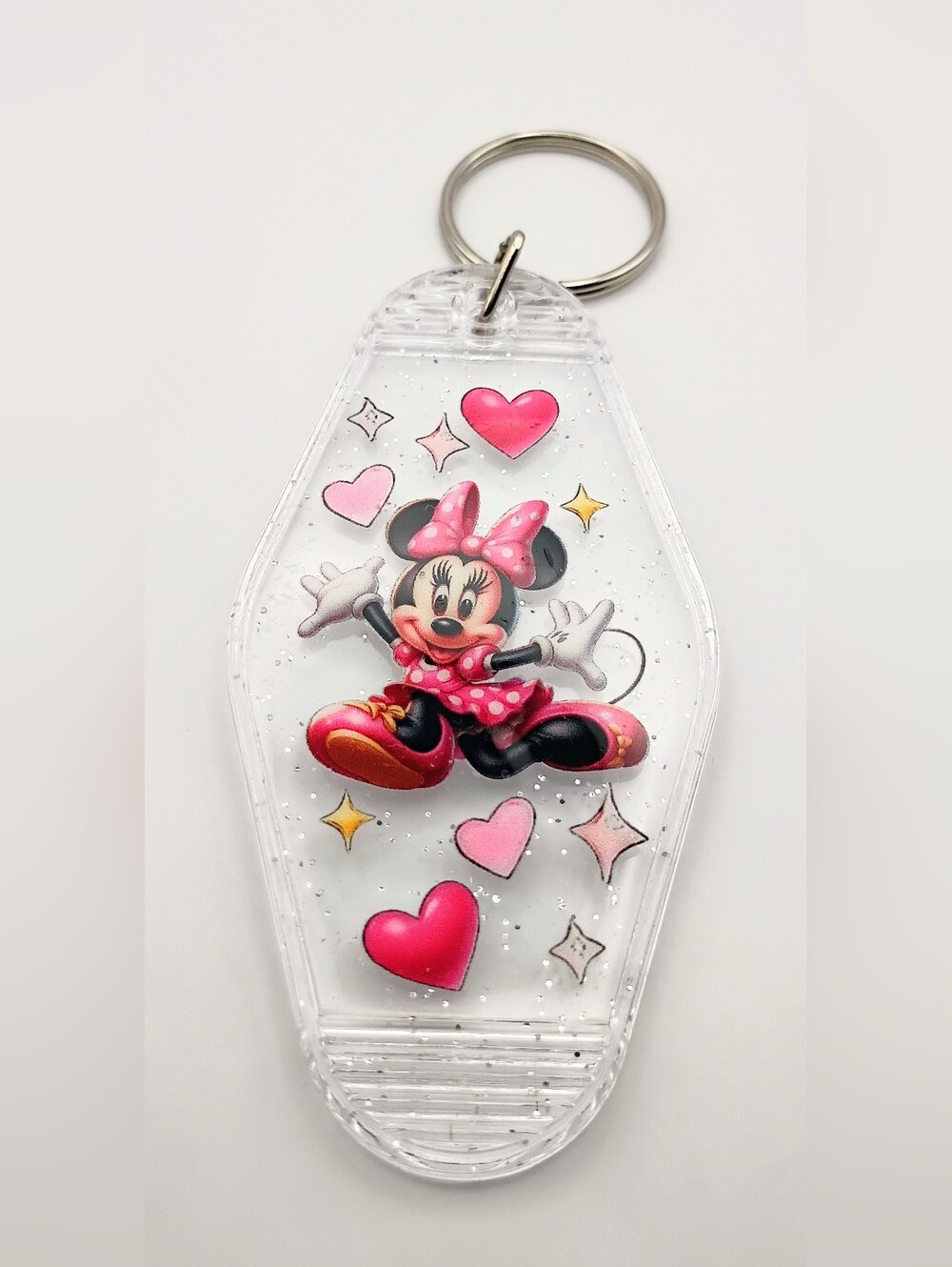 Motel Keychain Custom Retro Styled Clear Cartoon Mouse Keyring